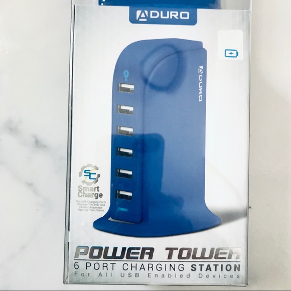 Power Tower 6 Port Charging Station Blue 8amp - Picture 3 of 4